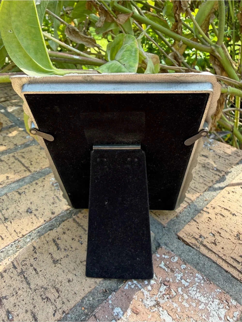 Vintage Weston Gallery Pewter Photo Frame 4X5 Sculpted Rose Blossoms & Buds